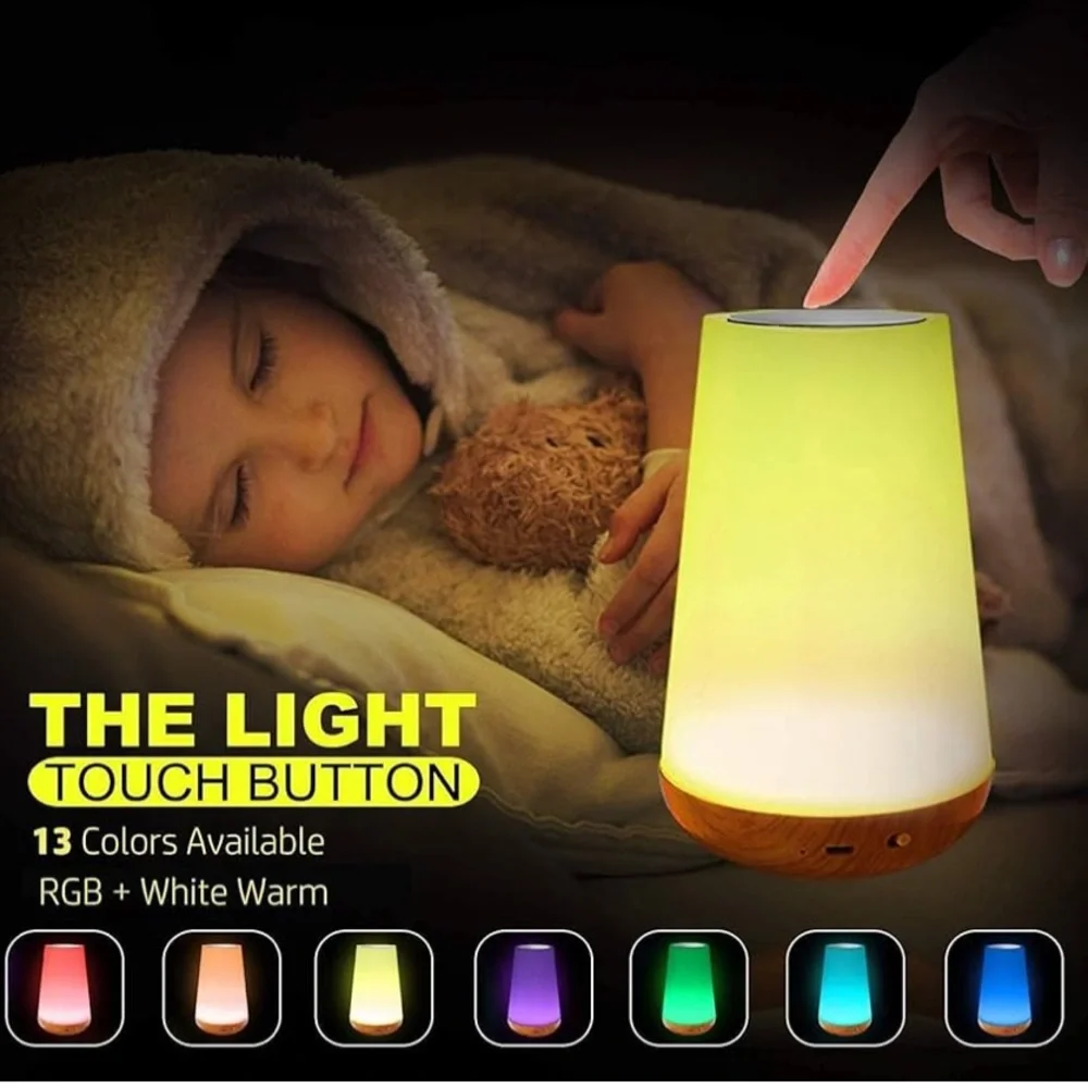 New LED Night Light, Bedside Table Lamp Color Changing Remote Control USB